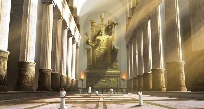 Statue of Zeus at Olympia Depiction