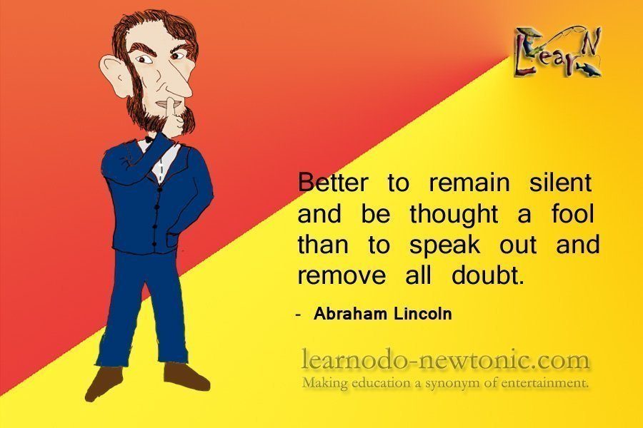 Abraham Lincoln on silence