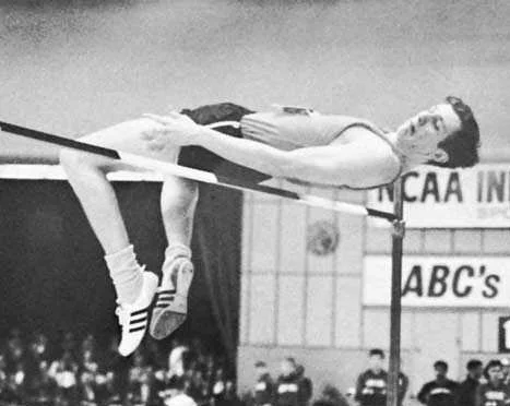 Dick Fosbury performs the Flop