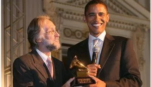 Barack Obama with Grammy award