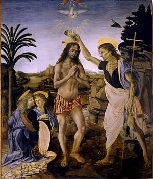 Baptism of Christ by Verrocchio