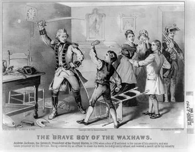 Andrew Jackson disobeys British officer (lithograph)