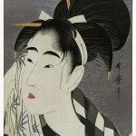 Woman Wiping Sweat by Kitagawa Utamaro