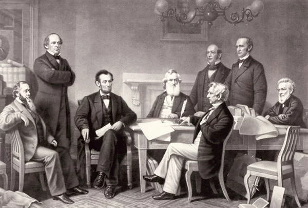 A depiction of the First Reading of the Emancipation Proclamation of President Lincoln by Francis Bicknell Carpenter