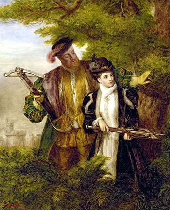 King Henry and Anne Boleyn hunting together