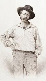 Steel engraving of Walt Whitman