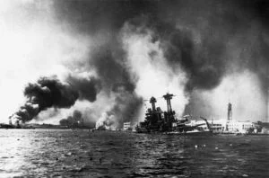 Battleship USS California sinking