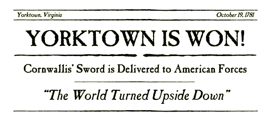 Headline in a paper after the victory