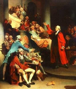 Patrick Henry's Treason Speech: Painting by Rothermel