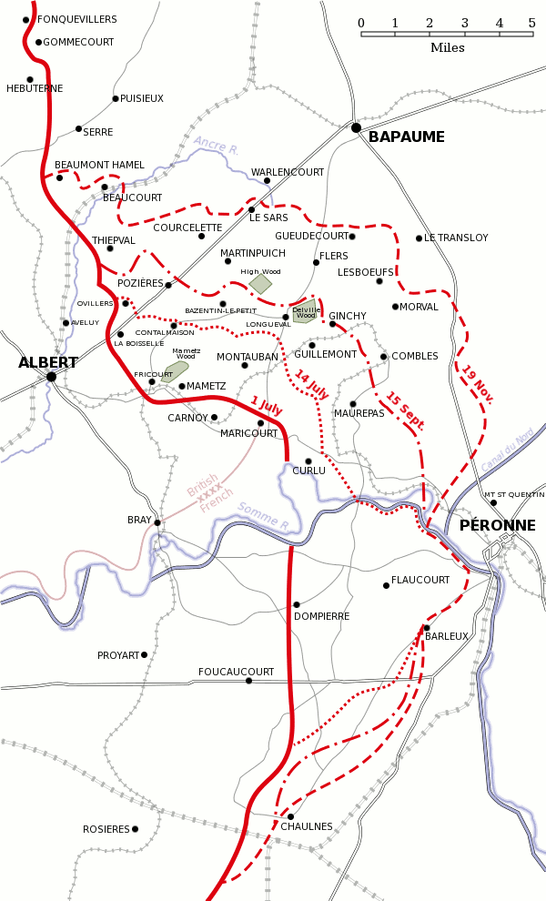 Battle of the Somme Map