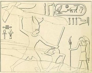 Drawing of a rock inscription of Khufu