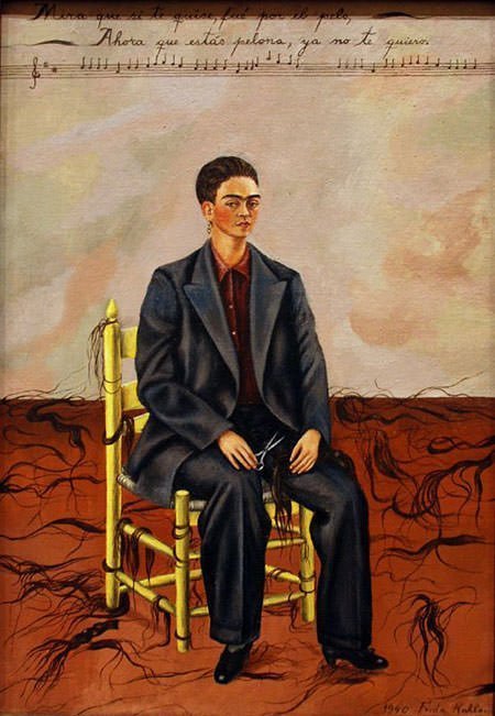 Self-Portrait with Cropped Hair (1940) - Frida Kahlo