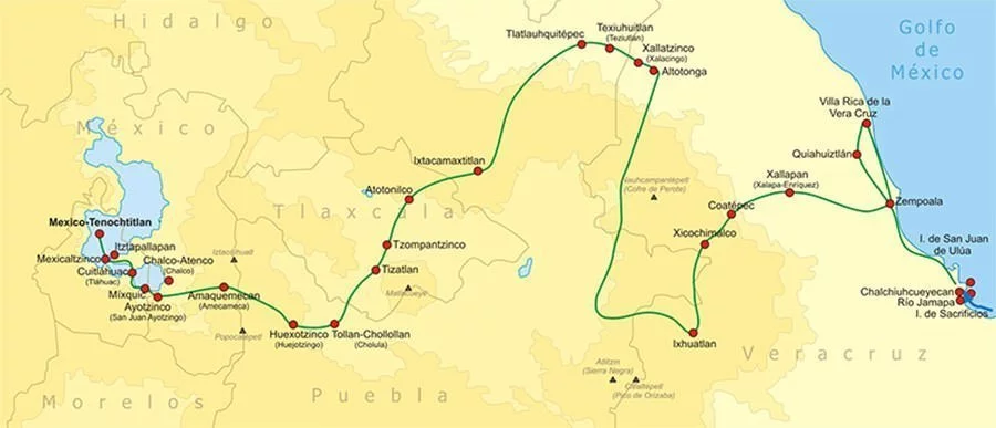 Cortes's Invasion Route