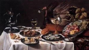 Still Life with Turkey Pie - Pieter Claesz