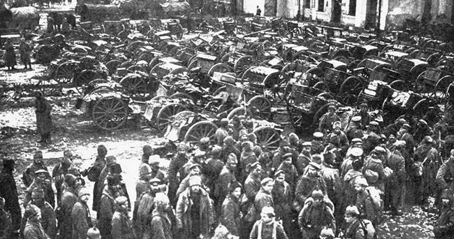 Russian prisoners at the Battle of Tannenberg