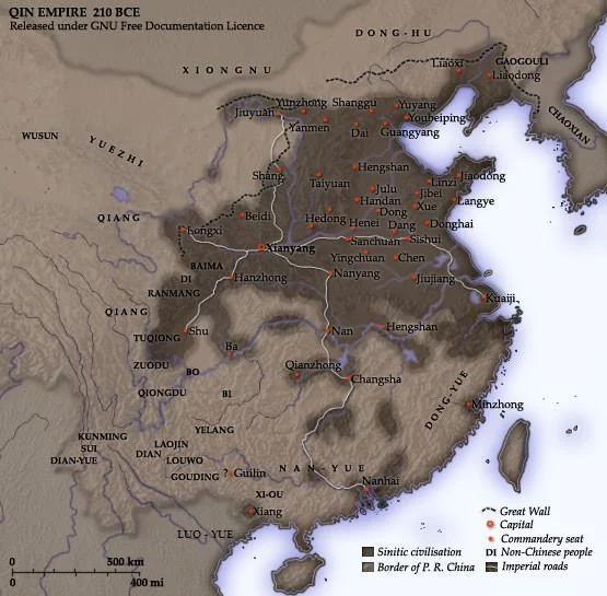 Qin Empire in 210 BC