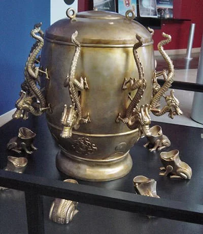 Replica of seismoscope created by Zhang Heng