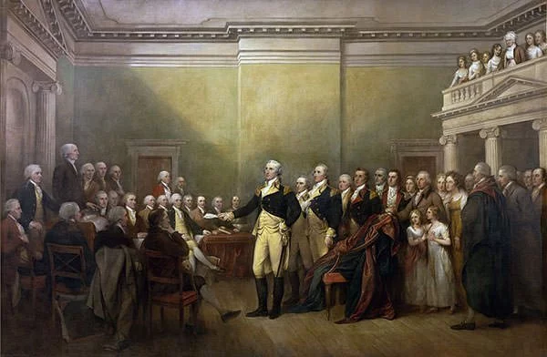 Джордж Вашингтон уходит в отставку после американской революции