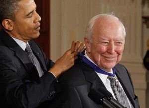 Jasper Johns receives the Presidential Medal of Freedom