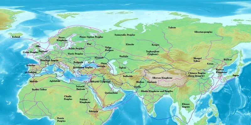 Tang Era Trade Routes Map