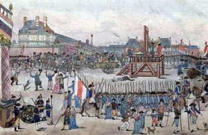 Depiction of the execution of Robespierre and his supporters