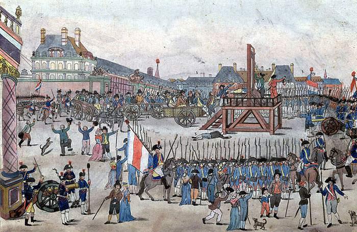 Depiction of the execution of Robespierre and his supporters