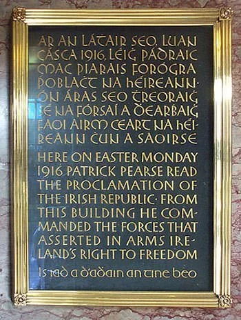 Easter Rising Plaque at GPO