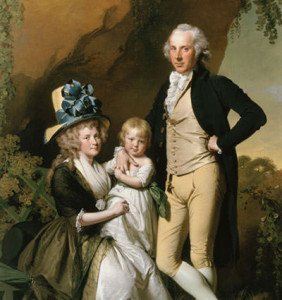 Richard Arkwright Junior with his wife and children