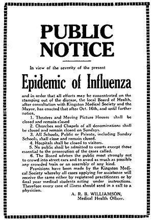 Spanish Flu public notice