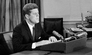 President Kennedy addresses the nation about the Cuban Missile Crisis
