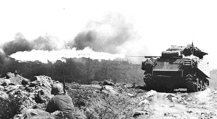 A M4A3 Sherman with flame-thrower