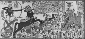 Ramses II storming the Hittite fortress of Dapur