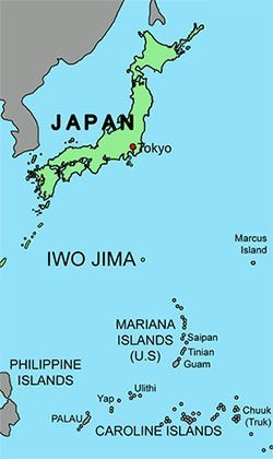 Iwo Jima on the map