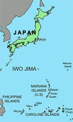 Iwo Jima on the map