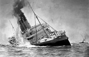 Lusitania sinking painting