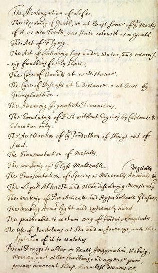 Robert Boyle's Wish List