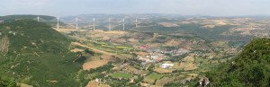 Millau Viaduct and the town of Millau