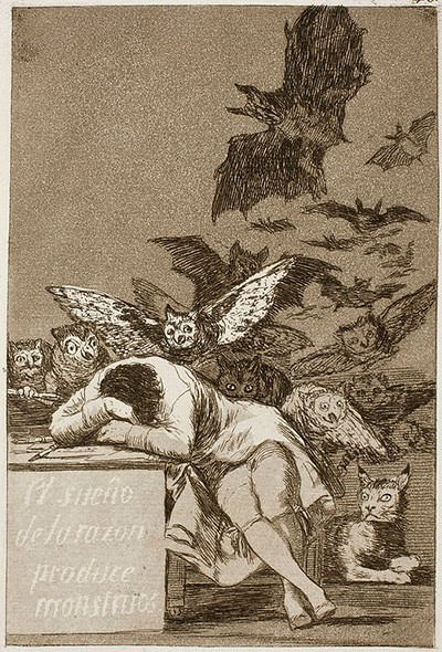 The Sleep of Reason Produces Monsters (1799) by Francisco Goya