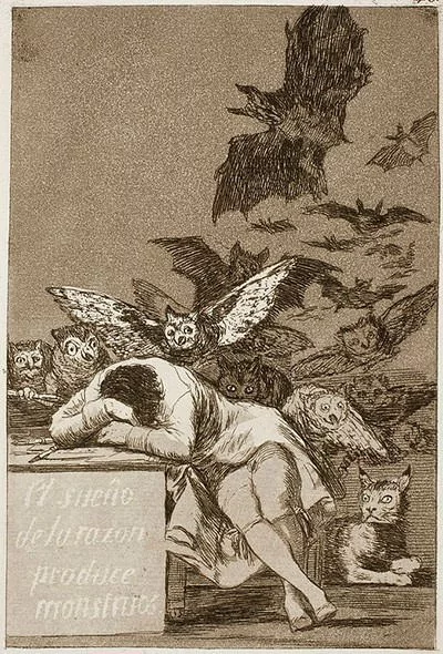 The Sleep of Reason Produces Monsters (1799) by Francisco Goya