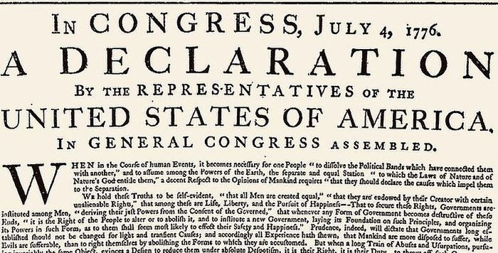 U.S. Declaration of Independence Opening
