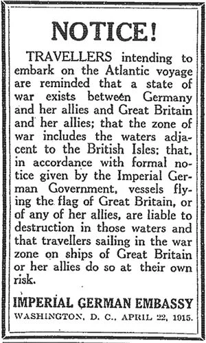 Lusitania German warning