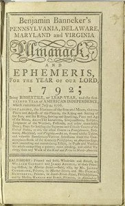 Banneker's 1792 almanac title page
