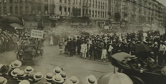 A 1924 parade on Lenox Avenue, Harlem