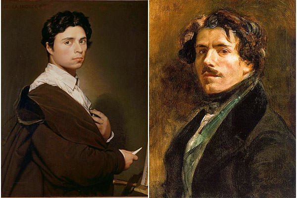 Ingres (left) and Delacroix (right)