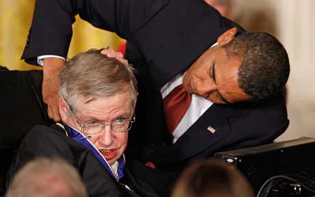 Stephen Hawking with Barack Obama