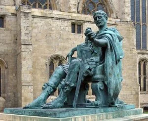 Bronze statue of Constantine I in York, England