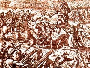 Battle of Cajamarca engraving
