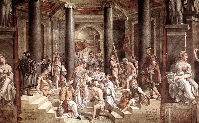 The Baptism of Constantine painting