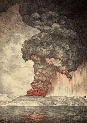 Depiction of 1883 eruption of Krakatoa