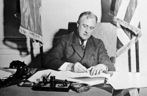 Roosevelt signs the Emergency Banking Act
